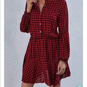 Red and Black Buffalo Check dress